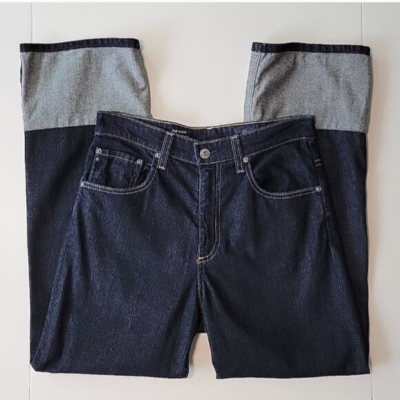 AG Adriano Goldschmied Jeans Dark Wash The Rhett High Waisted Crop Straight 25R - Picture 7 of 13